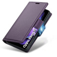 Pouzdro pro Oppo Reno 13, ERBORD Glossy Litchi, flipová peněženka, fialové