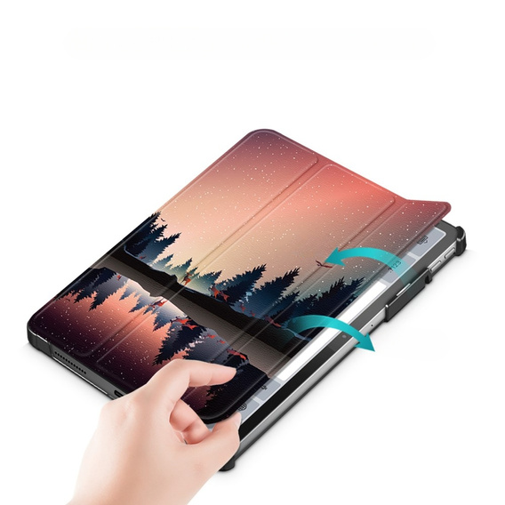 Pouzdro pro Lenovo Tab P11 Pro Gen 2 2022, Smartcase Pen Slot, forest and lake