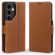 Kožené pouzdro pro Samsung Galaxy S24, ERBORD LeatherWallet, hnědé