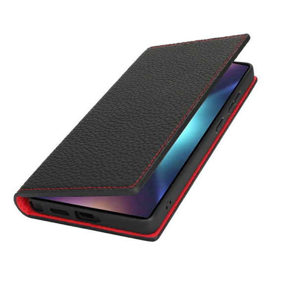 Klopové pouzdro pro Samsung Galaxy S25 Ultra, Litchi Skin Grain, černé