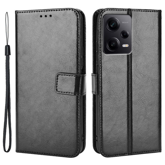 Klopové pouzdro pro Xiaomi Redmi Note 12 Pro+ 5G, Crazy Horse Wallet, černé