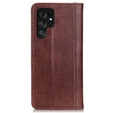Pouzdro pro Samsung Galaxy S24 Ultra, Wallet Litchi Leather, hnědé