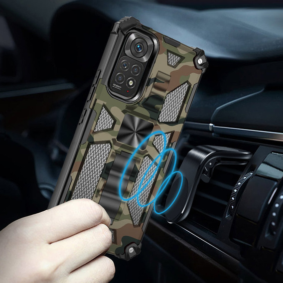Pouzdro pro Xiaomi Redmi Note 11 / 11S, Armor Kickstand, moro zelené