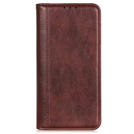 Pouzdro pro Samsung Galaxy S24 Ultra, Wallet Litchi Leather, hnědé