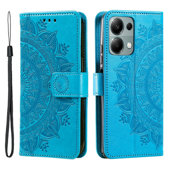 Klopové pouzdro pro Xiaomi Redmi Note 13 Pro 4G / Xiaomi Redmi Note 14S / Xiaomi Poco M6 Pro 4G, Mandala, modré