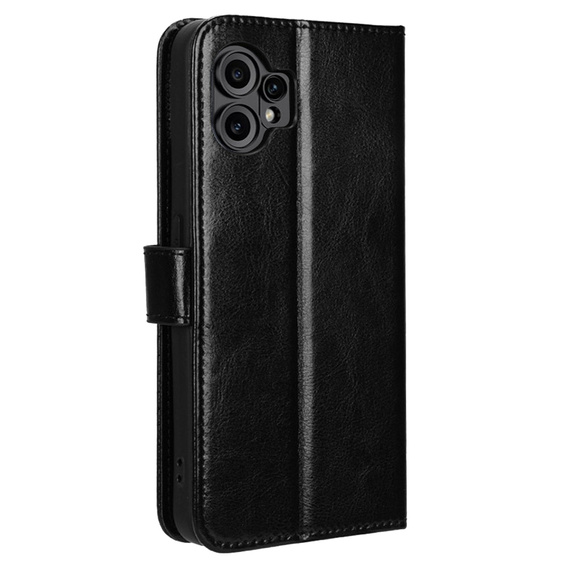 Klopové pouzdro pro CMF Nothing Phone 2 Pro, Crazy Horse Wallet, černé