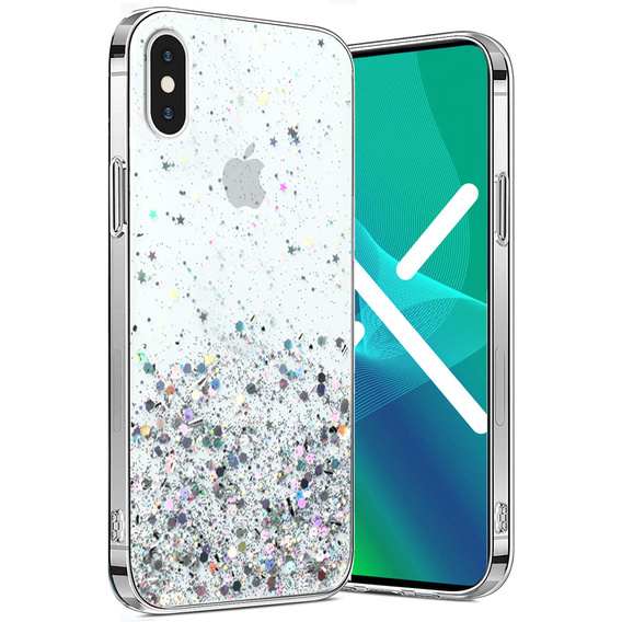 Pouzdro pro iPhone X/XS, Glittery, průhledné