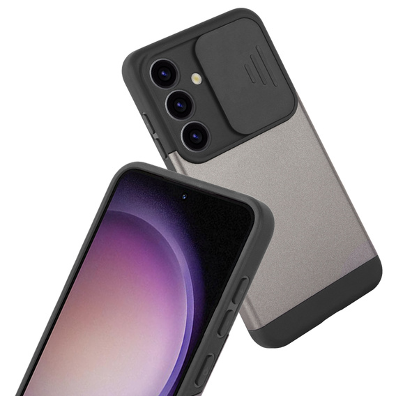 Pouzdro pro Samsung Galaxy S24, ERBORD CamProtect Slide Camera, šedé gunmetal