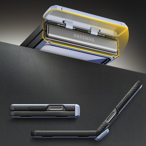 Pouzdro Tongate MECH s MagSafe pro Samsung Galaxy Z Flip7 FE / Z Flip6, modré