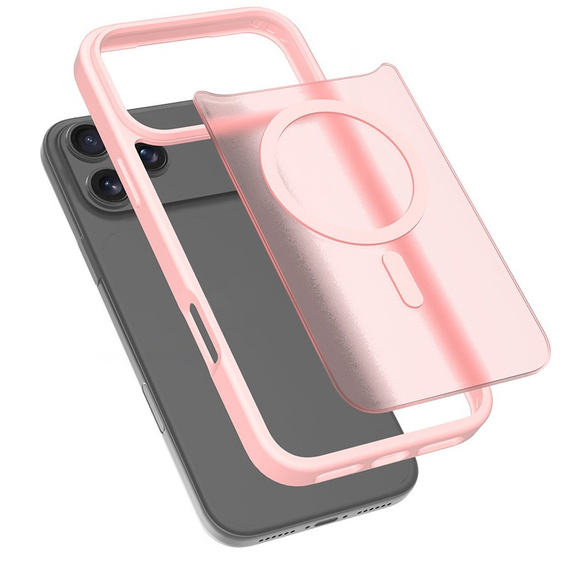 Matné pouzdro pro iPhone 17 Pro Max, pro MagSafe, průsvitné růžové
