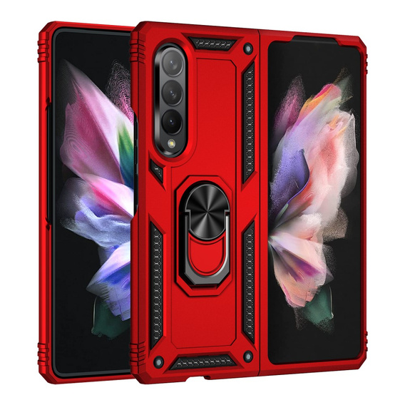 Pancéřové pouzdro pro Samsung Galaxy Z Fold3 5G, Nox Case Ring, červené