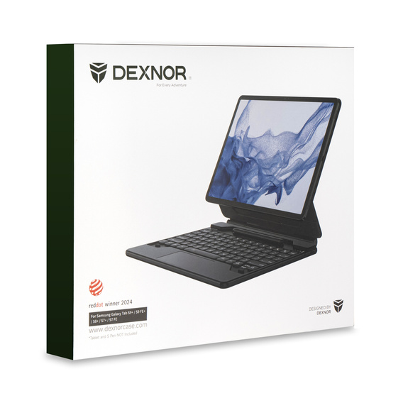 Pouzdro s klávesnicí pro Samsung Galaxy Tab S10+/S9 FE+ Plus/S9+/ S8+/ S7+/ S7 FE, Dexnor Magnetic Keyboard Touchpad, černé