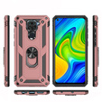 Pancéřové pouzdro pro Xiaomi Redmi Note 9, Nox Case Ring, růžové rose gold