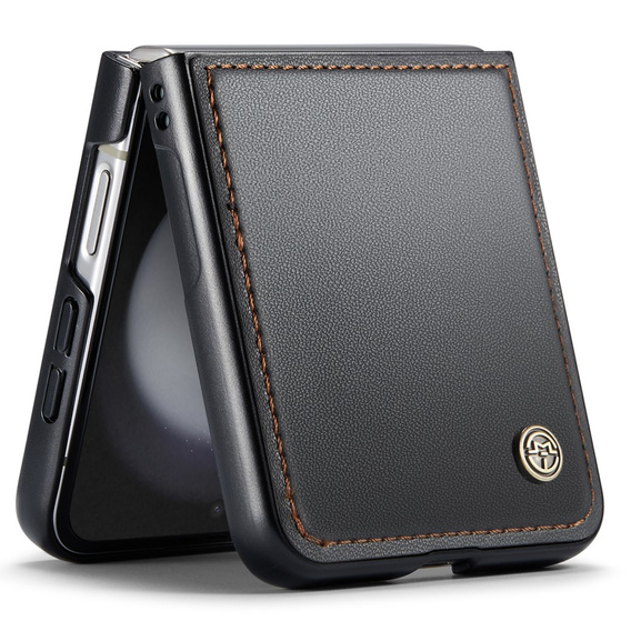 Pouzdro pro Samsung Galaxy Z Flip7 FE / Z Flip6, CASEME Litchi Leather, černé