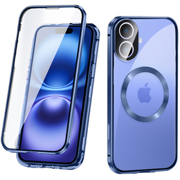 Magnetické pouzdro Dual Glass MagSafe pro iPhone 16, modré