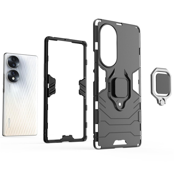 Pouzdro pro Honor 70 5G, Kickstand Ring, černé