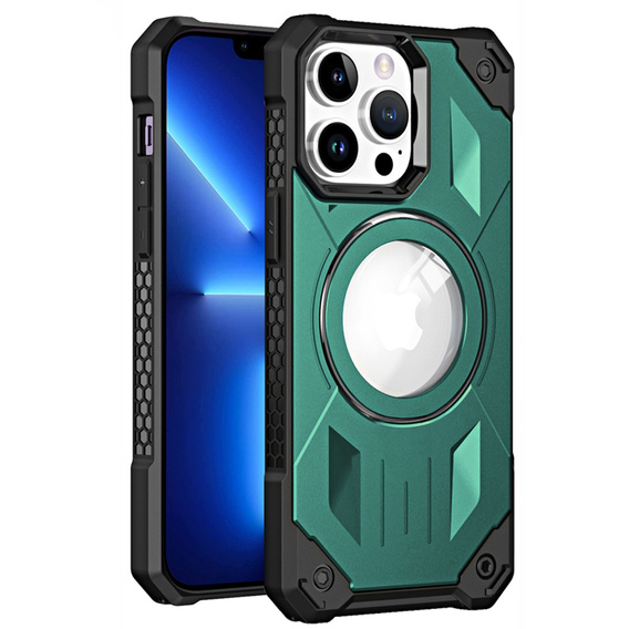 Pouzdro pro iPhone 13 Pro Max, Heavy Duty, pro MagSafe, zelené