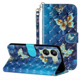 Klopové pouzdro pro Xiaomi Redmi 13C / Poco C65, Wallet, Butterflies modré