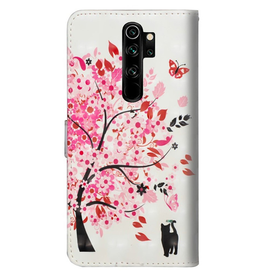 Klopové pouzdro pro Xiaomi Redmi Note 8 Pro, Wallet cat & tree, bílé