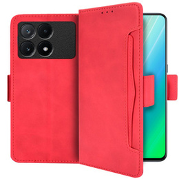 Klopové pouzdro pro Xiaomi Poco X6 Pro 5G, Card Slot, červené