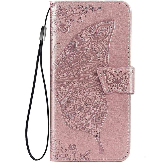Klopové pouzdro pro Xiaomi Redmi A5, Butterfly, růžové rose gold