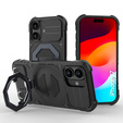 Pouzdro pro iPhone 17, pro MagSafe, pancéřované se stojánkem, černé