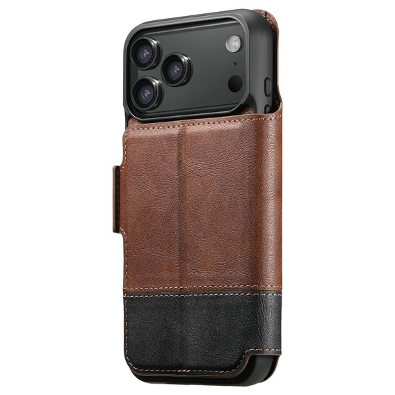Flipové pouzdro 2 v 1 pro iPhone 17 Pro, SUTENI, pro MagSafe, hnědé