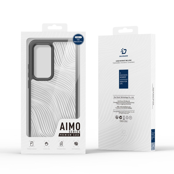 Pouzdro DuxDucis pro Oppo Reno 12 Pro, Aimo case, transparentní / černé