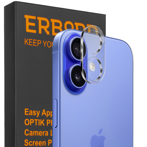 Tvrzené sklo na fotoaparát pro iPhone 16 / 16 Plus, průhledné