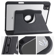 Pouzdro pro iPad Pro 11" 2022/2021/2020 (4/3/2 gen.), s prostorem pro stylus, otočné o 360°, černé