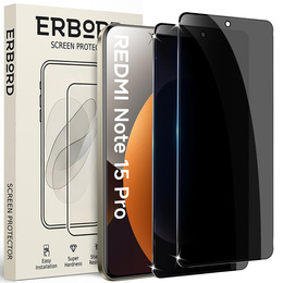 Tvrzené sklo ERBORD Anti-Spy (2 ks) pro Xiaomi Redmi Note 15 Pro 5G