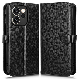 Pouzdro s klopou Wallet Rhombus pro Oppo Reno 15 Pro, černé
