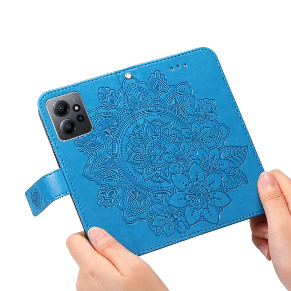 Klopové pouzdro pro Xiaomi Redmi Note 12 4G, Mandala Flower, modré