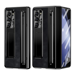 Kožené pouzdro Leather+PC s podstavcem, sklem a stylusem pro Samsung Galaxy Z Fold6 5G