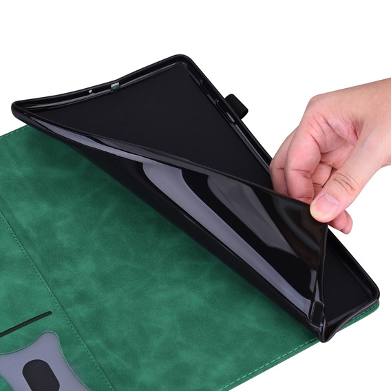 Pouzdro pro Lenovo Tab P12, Classic, s prostorem pro stylus, zelené