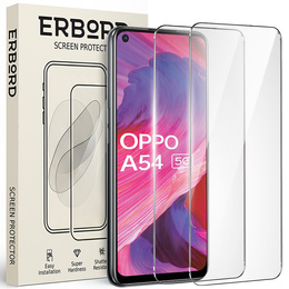 2x tvrzené sklo pro Oppo A54 5G/A74 5G/A93 5G, ERBORD 9H Hard Glass na displeji