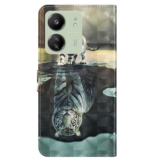 Klopové pouzdro pro Xiaomi Redmi 13C / Poco C65, Wallet, Cat & Tiger