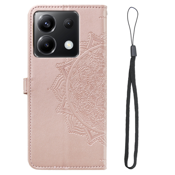 Klopové pouzdro pro Xiaomi Poco X6 5G, Mandala, růžové rose gold