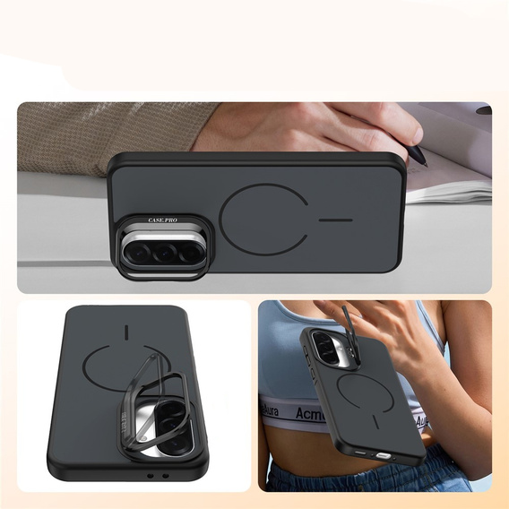 Skin-touch pouzdro s podstavcem pro MagSafe pro Samsung Galaxy A57 5G, černé