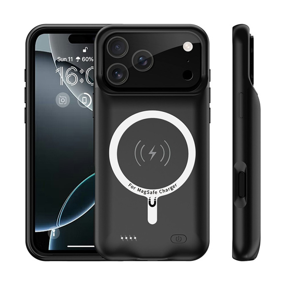 Pouzdro s baterií pro iPhone 17 Pro Max Powerbank 6000mAh MagSafe