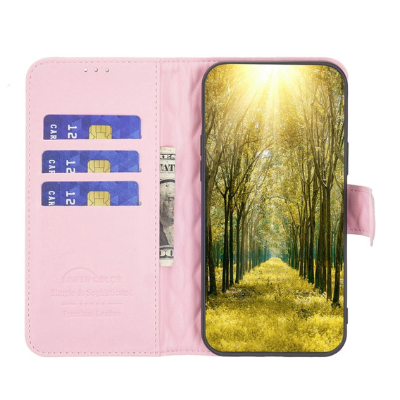 Klopové pouzdro pro Samsung Galaxy A15, Wallet, BINFEN COLOR, růžové