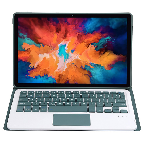 Pouzdro + klávesnice Lenovo Tab P11 J606F / Tab P11 5G, TouchPad Keyboard, tmavě zelené