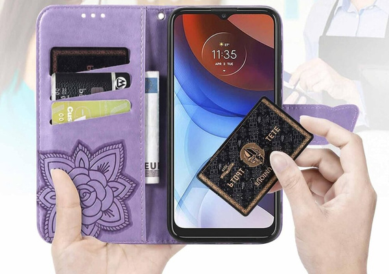Klopové pouzdro pro Motorola Moto G85, Butterfly, fialové