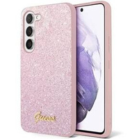 Pouzdro GUESS pro Samsung Galaxy S24+ Plus, Glitter Script Hardcase, růžové