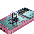 Pouzdro pro Samsung Galaxy S24+ Plus, CamShield Slide, zelená / růžová 