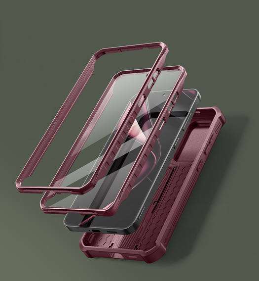 Pancéřové pouzdro pro Samsung Galaxy S25+ Plus, Dexnor Full Body (Two Frames), červené