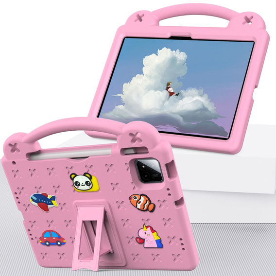 Dětské pouzdro pro Xiaomi Pad 7 / Xiaomi Pad 7 Pro, Cute Patterns, se stojánkem, růžové