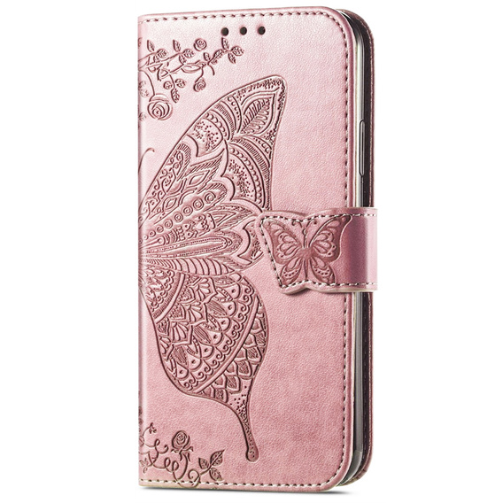 Klopové pouzdro pro Samsung Galaxy A26, Butterfly, růžové rose gold