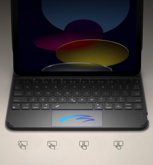 Pouzdro s klávesnicí pro iPad 11" 2025 A16 (11 gen.) / iPad 10.9" 2022 (10 gen.), Dexnor Magnetic Keyboard Touchpad, černé