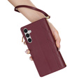 Pouzdro s klopou pro Samsung Galaxy A56 5G, Rhombus Crossbody Leather, kaštanové